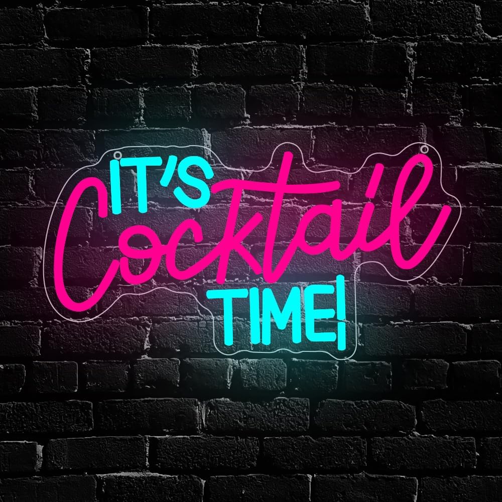 Neon Sign Party - Neonowy Znak Koktajle, Zasilany przez USB,